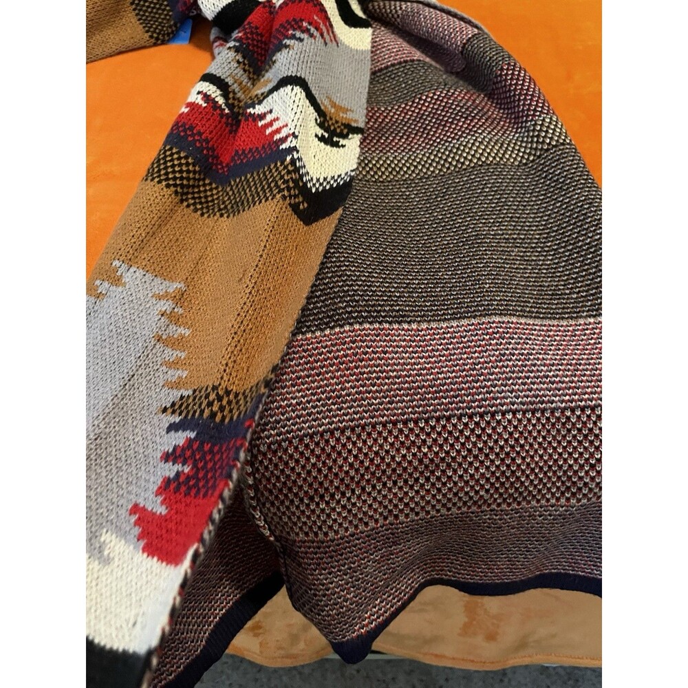 Aztec Southwest Long Cardigan Duster Sweater Jacket Coat L Large Tribal - Picture 13 of 13